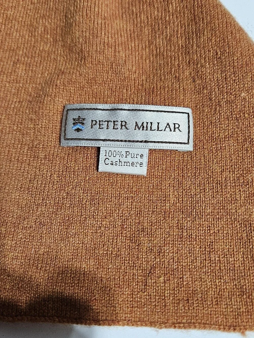Peter Millar Argyle Pattern Orange, Green & Cream Scarf - Classic Cashmere 100%
